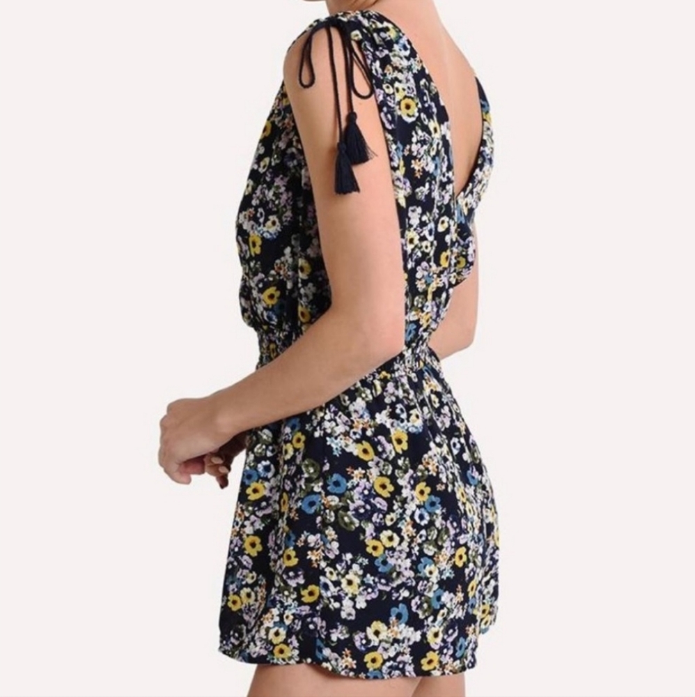 Cupcakes and Cashmere Navy & Floral Print Romper.